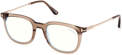 TOM FORD Unisex FT5904-B Lunettes de Soleil, Shiny Light Brown, 50