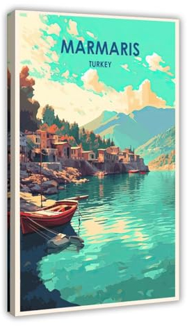 EMIGOS Marmaris Poster Leinwand Poster Wandkunst Dekor Druck Bild Gemälde für Wohnzimmer Schlafzimmer Dekoration Rahmenstil 20 x 30 cm
