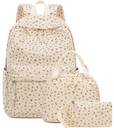 BTOOP School Backpacks for Teen Girls Bookbags Lightweight Canvas Backpack Schoolbag Set