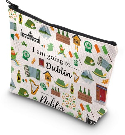 MYSOMY Dublin Reise-Make-up-Tasche, Motiv: Dublin Skyline, Kosmetiktasche, Dublin Trip, Reisetasche, Dublin, Reise-Souvenir, Geschenk, Going Todublin Tasche, Modern