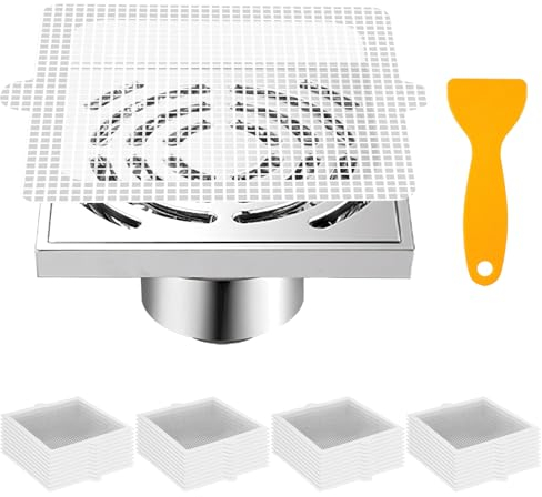 40 pièces Attrape-Cheveux de vidange, passoire à Cheveux de Douche jetable, Filtre de vidange de Douche Autocollant en Maille, crépine d'évier de Cuisine pour évier, douches, Baignoire et Cuisine