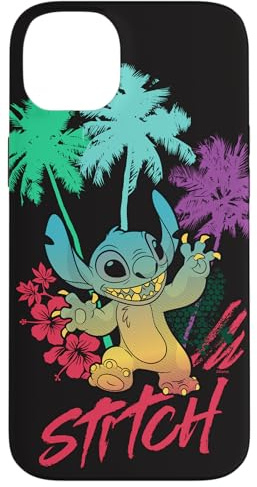 Disney Stitch Beach Vibes Hawai'i Hibiskus Blumen und Palmen Hülle für iPhone 14 Plus