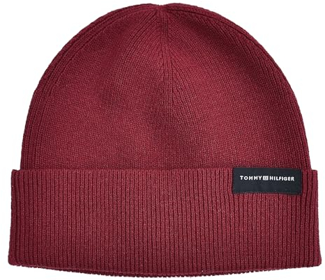 Tommy Hilfiger Strickmütze Uptown Wool Beanie Baumwolle Wolle (Rot)