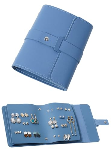 ZHIERNA Ohrring Aufbewahrung Ohrringe Ordner Kleines Buch Aufbewahrungstaschen Praktische Ohrstecker Aufbewahrung Schmuckkästchen Schmuck Organizer Tragbare PU Ohrring Etuis Für Mädchen Und Frauen