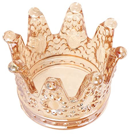 POTRUWE Teelichthalter-Set mit 12 Stück, 7,6 cm, Transparenter Kronen-Stil, Kleiner Kerzenhalter, Schwimmende Kerzenhalter für Party, Hochzeit, Büro