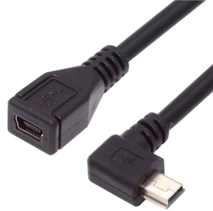 chenyang USB 2.0 Mini USB 5 pin maschio a femmina adattatore cavo di prolunga dati ad angolo retto da 90 gradi