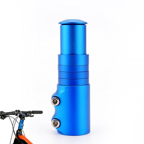 SJDOFU Lenkererhöhung, Aluminium Legierung Fahrrad Lenker Vorbau Extender Adapter für Mountainbike Rennrad MTB (Blau)