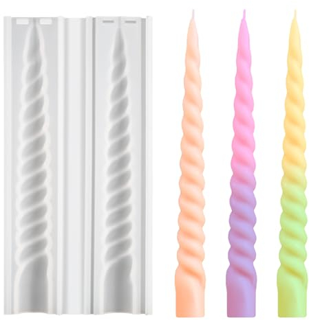 Spirale Moule à Bougie Longue, Moule Cylindrique Long 3D Moule à Bougie Parfumée Bricolage Fabrication De Bougies Moule Pour église, Noël, Dîner, Saint-Valentin, Décoration De La Maison
