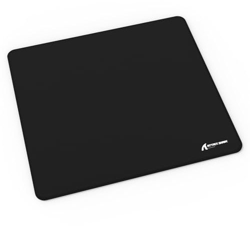 LexonElec x ATTACK SHARK Medium Gaming Mouse Pad, Superfine Fiber Desktop Mouse Pad, 17.32*15.75 *0.078 inch, Non-Slip Rubber Base, Optimised for Gaming Sensors, Waterproof Mouse Mat for E-sport-Black