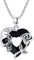 TRISHULA Gothic Schmuck Sterling Silber Schädel und Rose Hexe Halskette Schwarz Herz Anhänger Gothic Geschenke für Damen Herren Mädchen