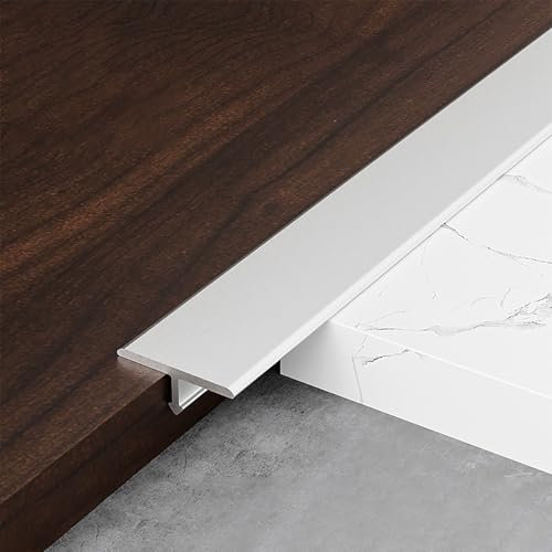 Raouoae Übergangsprofil 3 Stück*90cm Übergangsschiene Aluminium-T-profil Arbeitsplatten Verbindungsschiene Übergangsleiste Laminat For Verbinden Von Böden Gleicher Höhe(Silber,Breite 33 mm)