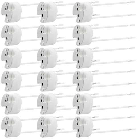 30 Stück GU5.3 Fassung, Keramik Fassung mit 14cm Silikonkabel, 12V-250V 2A Max. 100W, GU5.3 Halogenlampenbirne Keramikstecker, MR16 Lampenfüße Sockel, Stiftsockel Fassung für Halogen Lampen LED Spots