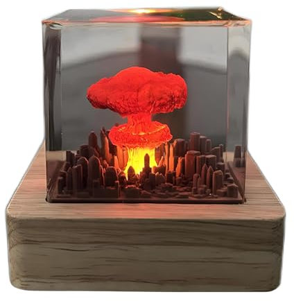 Xiyocadt Epoxidharz Lampe,Nachttischlampe Dimmbar Nachtlicht Epoxid Holz Base mit USB Stecker Beste Freundin Geschenke Geburtstag Geschenk Mann,B