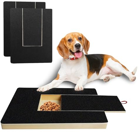 Cnwinu Levigatrice per artigli per cani con scatola snack per cani, con 2 fogli di ricambio di carta vetrata, grattacieli per cani, cura delle unghie di animali domestici, levigatrice alternativa per