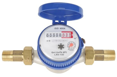 Geeichte Wasseruhr Garten Nebenwasserzähler /2 Zoll Kaltwasserzähler Mit Anschlüssen Für Gartennutzung Und Heimgebrauch – 130mm Länge Hochpräzise Messung