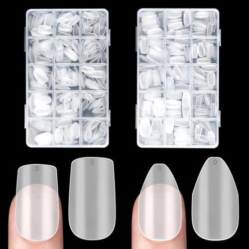 YBCCBY 600 Stück Nagel Tips gelnägel Nageltips 15 Größ kunstnägel Matt Gelnägel Full Cover Nail Tips nagelspitzen nagelverlängerung