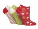SockShop Ladies Striped, Plain and Mesh Bamboo Trainer Socks Pack of 3 (UK, Numeric, 4, 8, Regular, Regular, Holiday Patterned)