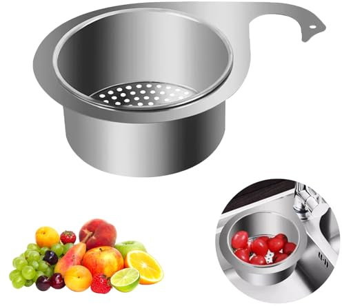 Sieb für Spülbecken, Siebkorb Spüle Edelstahl, Spülbecken Sieb in Schwanenform, Abtropfsieb Spülbecken für Filter Kitchen Waste and Wash Vegetables Fruits