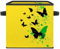 KengjuTesu Caja de almacenamiento de mariposa de tinta de fondo amarillo, cubo de almacenamiento grande con asas dobles para organizar la ropa, cestas de almacenamiento plegables de tela Oxford de 11
