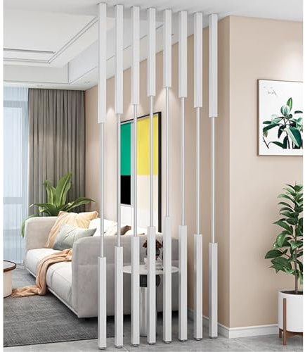 Raumteiler aus Metall, Trennwände, Boden bis Decke, 8 Stück, hohe Raumteiler, Spalte 2 m, 3, 4, 5, 6, 7, 8 m, Weiß