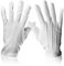 1 Paar Weiße Handschuhe,Herren Kostüm Weiß Stoffhandschuhe Damen Weisse Pantomime Dünne Stoff Gloves Butler White Handschuh Fasching Theater Tuxedo Elegant Herrenhandschuhe,für Schmuckauslage Gloves