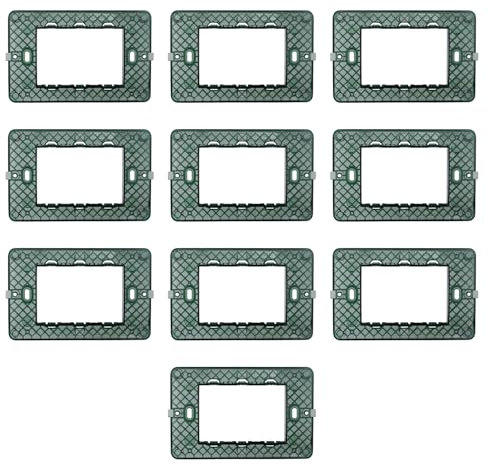 10 Supporti 3 moduli/posti, Compatibile Con Vimar Plana, Scatola 503, Realizzato In plastica di alta qualità, 100% compatibile con le placche e i moduli originali