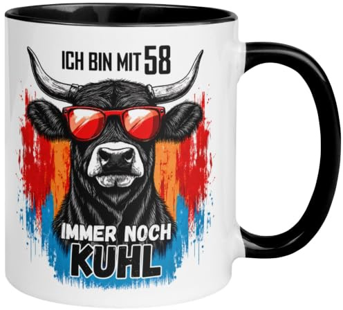 58. Geburtstag Mann Geschenk Tasse | Ich bin mit 58 immer noch Kuhl | Lustiges Geburtstagsgeschenk für Männer zum 58. Geburtstag – Von Hand bedruckt im Familienbetrieb aus Deutschland