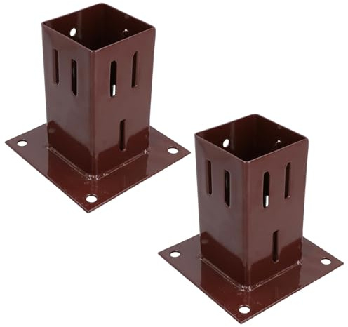 Easy Grip Fence Post Bolt Down Shoe Holder Support Clamp 75mm x 75mm 2PK
