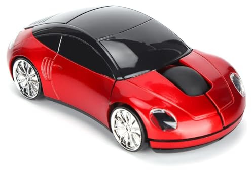 Buerjia Souris sans pour Voiture, Souris Optique Ergonomique sans en Forme de Voiture avec Récepteur USB pour PC de Bureau