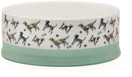 Banbury & Co Ceramic Dog Bowl 750ml Weighted Large Dog Food & Water Bowl | 16.5cm Diameter, Hygienic, Medium & Large Dogs, Heavy Non Slip, Dog Dish, Dishwasher Safe, Durable Stoneware, Dog Pattern
