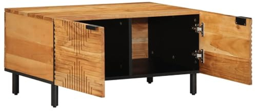 HGFDCBK Massivholz Couchtisch Akazie 80x50x40 cm, robuster Kaffeetisch mit Beinen für Wohnzimmer