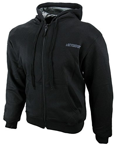 HEYBERRY Hoody Hoodie mit Aramid Motorradjacke Roller Jacke Schwarz Gr. L