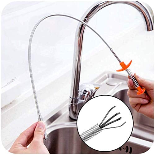 Abflussschlange, Haarverstopfungsentferner, Reinigungswerkzeuge, 61 cm, Federrohr-Baggerwerkzeuge, Haushaltshaarreiniger für Küchenspüle, Badezimmer, Wanne, Toilette