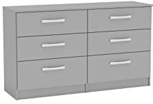 Birlea Lynx 6-Drawer Chest-High Gloss, Grey