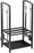 Outsunny Porte bûches - Range bûches Serviteur de cheminée - Multi Accessoires 2 étagères 40L x 30l x 75H cm métal Noir