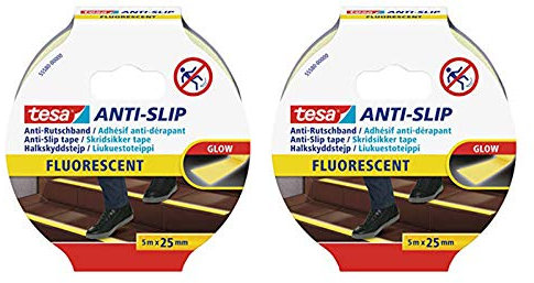 tesa Anti Rutschband, 5 m x 25 mm (2X fluoreszierend, 5mx25mm)