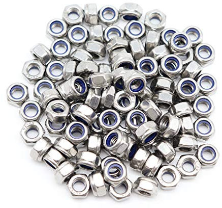 binifiMux 100pcs 304 Stainless Steel M6-1.0 Nylock Nylon Inserted Self Locking Nut, A2-70 Silver