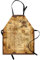 ABAKUHAUS Insel-Karte Kochschürze, Altes Papier Schatzkarte, Unisex-Küchenlätzchen mit verstellbarem Hals für Kochen Gartenarbeit, 67 cm x 80cm, beige Braun