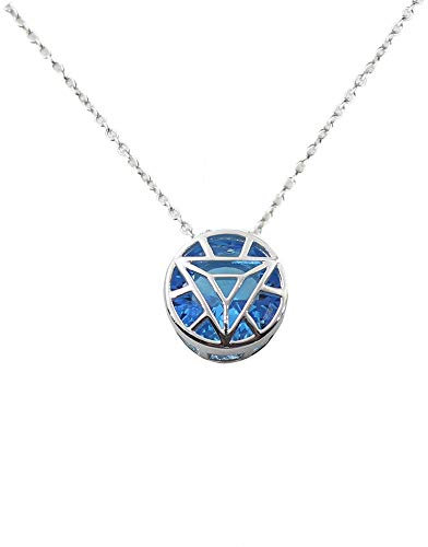 Chiefstore Iron Man Arc Reactor Necklace Luxurious Silver Pendant Jewelry with Box for Adult Women Fancy Dress Clothing Merchandise Accessories