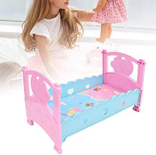 Puppe Bett Spielzeug Simulation Puppe Bett Krippen Möbel Mini Prinzessin Puppe Bett Baby Spielhaus Zubehör Kinder Rollenspiele Spielzeug Set für Kinder und Mädchen
