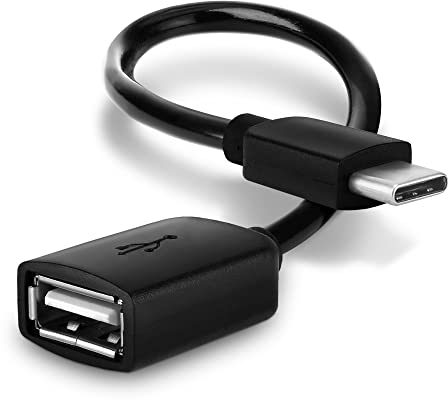 CELLONIC® USB OTG Kabel kompatibel mit Samsung Galaxy S10, S10 Plus, S9, S8 / Note 10, Note 9 / A8, A7 / A80, A70, A50 USB OTG Adapter USB C USB Host Kabel PVC On The Go USB Kabel OTG Stecker Schwarz