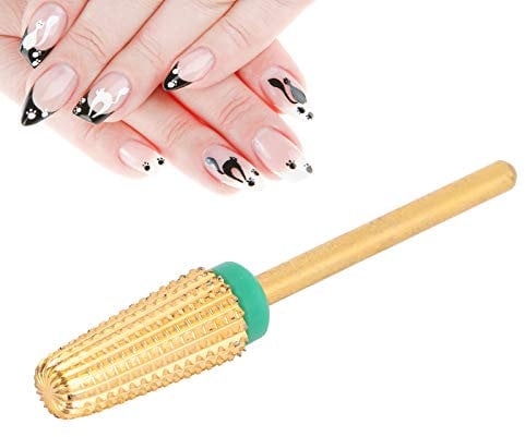 Nail Drill Bits 5 in 1 Carbide Drill Bits Tapered Cone Cuticle Clean Bit Nail Art Pedicure Manicure Tools Accessories Nail Polishing Accessory(Available Grit: XF,F,M,C,X)(C)