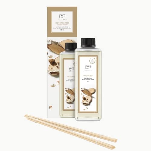 ipuro - erfrischender cedar wood Raumduft Refill - dezenter Nachfüller mit holzigen & würzigen Noten - stilvolle Nachfüllflasche für ein puristisches Dufterlebnis 500 ml