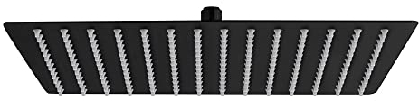 Aloni Regendusche Kopfbrause Quadrat Schwarz matt 40 x 40 cm