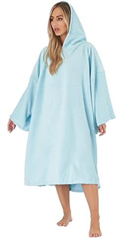 Brentfords Handtuch Poncho Erwachsene Kapuze Groß Bad Schwimmen Surf Poncho Mikrofaser Wechsel für Männer Jungen Quick Dry, Strandtuch Himmelblau