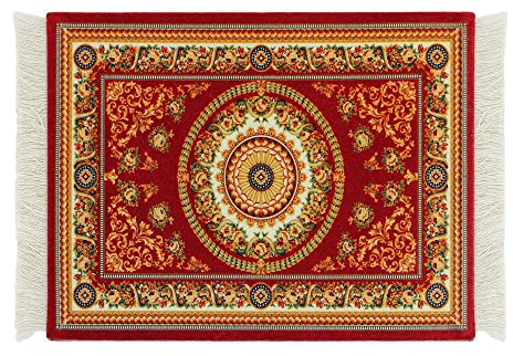 LUMoony 1pcs Tapis de Souris Persan Mini Tapis Tapis de Souris avec Pompon Petite Souris Accessoires de Bureau Tapis de Souris Oriental Mini Tapis pour Ordinateur Portable