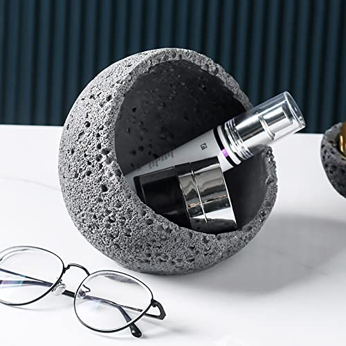 Cutfouwe Hochwertige Schale Aus Beton Mit Möbelschonender Unterseite,Dekoschalen,Schmuck Tablett Dish Schwarze,Schlüsselschale, Für Den Eingang Schmuckschale,Grau
