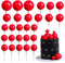 Gyufise 30Pcs Mini Balloon Cake Topper Foam Ball Cake Picks Cupcake Faux Pearl Balls DIY Cake Insert Topper Decoration for Anniversary Graduation Birthday Party Baby Shower Red