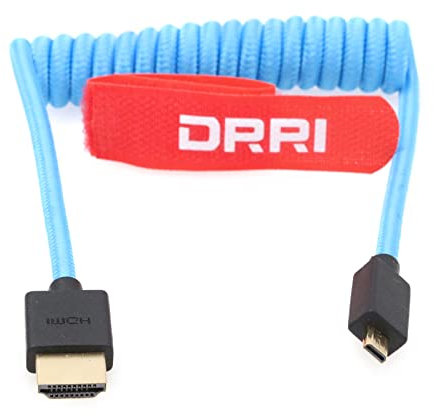 DRRI Câble spiralé tressé haute vitesse 8K Micro HDMI vers HDMI 2.1 pour appareil photo Sony F55 A6500 A6600 6700 a7S A7S3 A74 BMPCC4k vers Atomos Ninja V