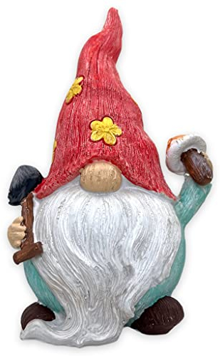 MIJOMA Gartenzwerg Gartengnom GNOME Dwarf Garten Dekoration Gartendeko Wichtel Zwerg für den Garten Wohndekoration Deko für Terasse für Balkon (Blaue Jacke - 22cm)